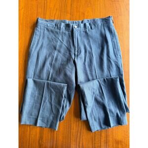 Alan Flusser Men's Blue Linen Blend Dress Pants - 34x30